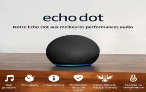 Lire la suite à propos de l’article Echo Dot (5e génération, modèle 2022) | Enceinte connectée Bluetooth et Wi-Fi au son puissant encore plus imposant Alexa